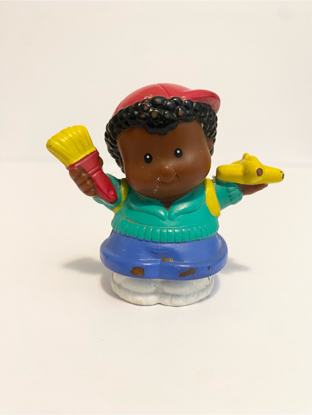 Little People Vintage Boy Toys Paint Brush Dark Skin School Kid Playset 4/$20 🛑